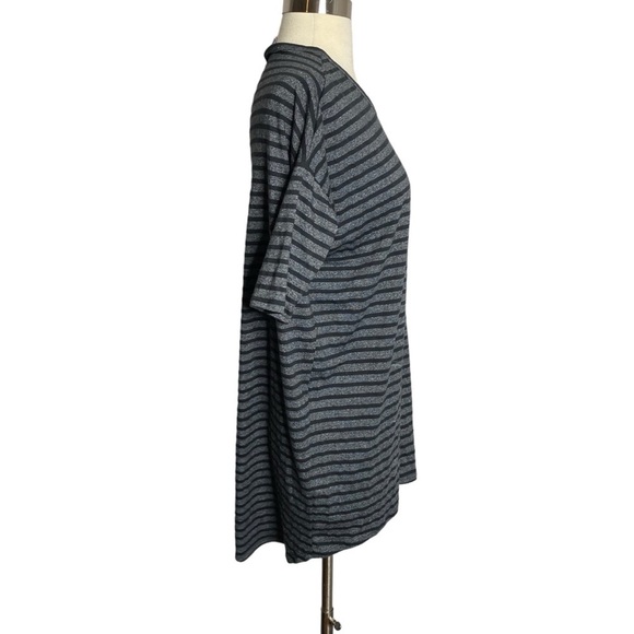 Lularoe Irma Gray Black Striped Tunic Top - Picture 2 of 4